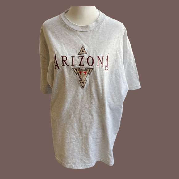 Hanes Arizona Tee | Embroidered Gray | Size XL | Vintage - Picture 1 of 5